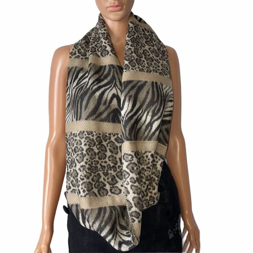 V. Fraas Animal scarf Cold Weather Scarf Zebra/leopard Infiniti animal print NEW